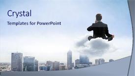  Presentation with balance - Presentation theme featuring finding inner balance mixed media background and a sky blue colored foreground