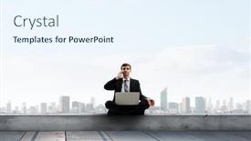  Presentation with balance - Beautiful PPT layouts featuring finding-inner-balance-mixed-media backdrop and a sky blue colored foreground