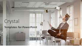  Presentation with balance - Colorful theme enhanced with finding-inner-balance-mixed-media backdrop and a light gray colored foreground