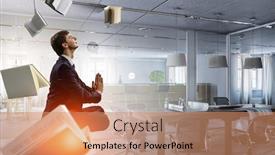  Presentation with balance - PPT layouts having finding-inner-balance-mixed-media background and a coral colored foreground