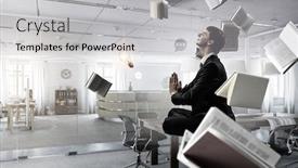  Presentation with balance - Cool new theme with finding-inner-balance-mixed-media backdrop and a light gray colored foreground