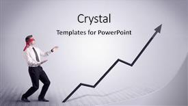  Presentation with worker - Presentation theme consisting of finding path - young male office worker trying background and a light gray colored foreground