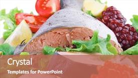  Presentation with pink himalayan salt himalayan salt - Presentation consisting of king fine - baked pink salmon served background and a coral colored foreground