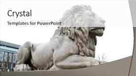  Presentation with lion king - Slide deck having king fine - lion statue sits majesticaly background and a white colored foreground