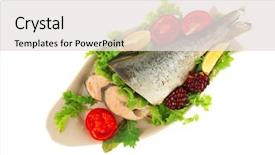  Presentation with caviar - Theme having king fine - served salmon with caviar background and a white colored foreground