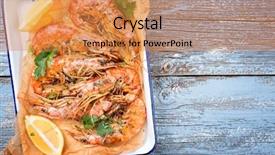  Presentation with prawn - Amazing theme having king fine - traditional fried black tiger prawn backdrop and a gold colored foreground