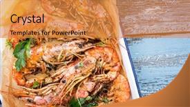  Presentation with lemon wine - Slide deck featuring king fine - traditional fried black tiger prawn background and a gold colored foreground