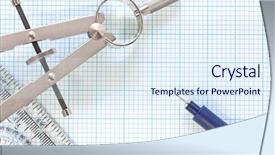  Presentation with engineering design - Slide set featuring fine 0 1mm pen compass background and a sky blue colored foreground