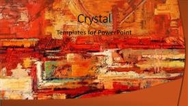  Presentation with abstract art - PPT theme featuring fine art - abstract oil painting in reds background and a red colored foreground