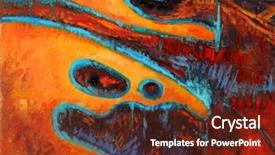  Presentation with accents - PPT theme consisting of fine art - abstract oil painting in warm background and a tawny brown colored foreground