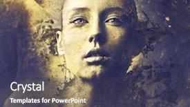  Presentation with fine art - Beautiful PPT theme featuring fine art - beautiful woman on golden background backdrop and a tawny brown colored foreground