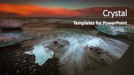  Presentation with movements - PPT theme featuring fine art - slow shutter photo showing wave background and a tawny brown colored foreground