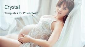  Presentation with fine art - PPT theme with fine art image background and a cool aqua colored foreground