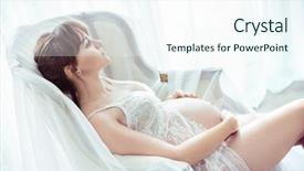  Presentation with fine art - Theme having fine art image background and a sky blue colored foreground