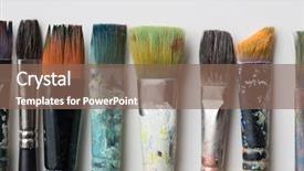  Presentation with artistic - Beautiful slides featuring fine art painting creativity backdrop and a violet colored foreground