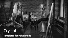  Presentation with fine art - PPT theme with analogic - fine art photo analog style background and a dark gray colored foreground