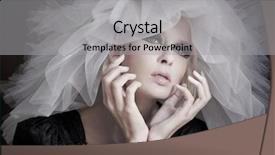  Presentation with fine art - Theme enhanced with fine art photo of a fashion lady background and a light gray colored foreground