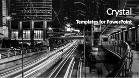  Presentation with fine art - Beautiful slide set featuring fine art photography of hong kong city in contrast black and white edition backdrop and a dark gray colored foreground