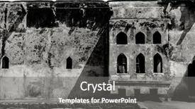  Presentation with indian art - Slide set enhanced with fine art photography of indian region named hampi in contrast black and white edition background and a gray colored foreground