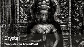  Presentation with fine art - Audience pleasing presentation design consisting of fine art photohraphy in black and white edition of angkor wat temple complexes backdrop and a dark gray colored foreground
