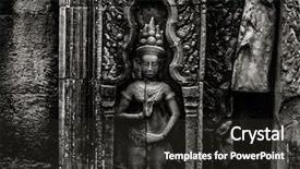  Presentation with fine art - Slide set consisting of fine art photohraphy in black and white edition of angkor wat temple complexes background and a dark gray colored foreground