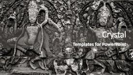  Presentation with fine art - Slide deck having fine art photohraphy in black and white edition of angkor wat temple complexes background and a dark gray colored foreground