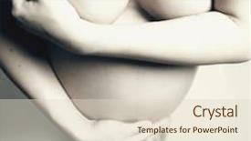  Presentation with fine art - Colorful presentation theme enhanced with fine art studio photo of young pregnant woman backdrop and a lemonade colored foreground