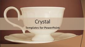  Presentation with tea cup - PPT theme having fine ceramic - antique tea cup background and a coral colored foreground