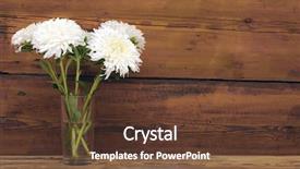  Presentation with flowers - Colorful slides enhanced with fine ceramic - flowers on wooden background backdrop and a tawny brown colored foreground