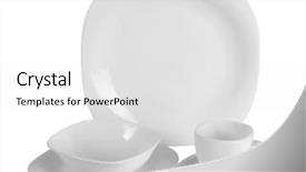  Presentation with clipping - Presentation enhanced with fine ceramic - set of kitchen dishes background and a  colored foreground