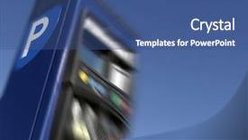  Presentation with zoom - PPT theme featuring fine day - closeup of parking meter background and a ocean colored foreground