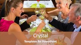  Presentation with fine dining - Amazing presentation design having fine dining in nice restaurant backdrop and a coral colored foreground