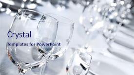  Presentation with fine dining - Beautiful presentation featuring fine dining restaurant - glass goblets on white table backdrop and a sky blue colored foreground