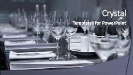  Presentation with fine dining - Amazing slide deck having chopped fried chicken background close up shot backdrop and a violet colored foreground