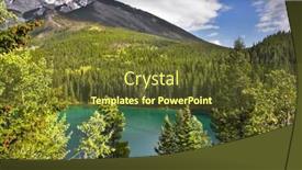  Presentation with woods - Amazing PPT theme having fine emerald lake in mountain woods of reserve backdrop and a tawny brown colored foreground
