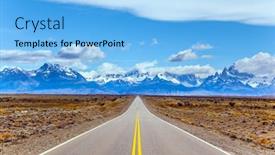  Presentation with february - Beautiful PPT theme featuring fine highway to the grandiose mount fitz roy argentine patagonia summer day in february the concept of active and extreme tourism backdrop and a light blue colored foreground