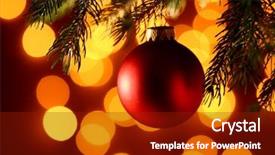  Presentation with fine tuning - Amazing presentation theme having fine image of christamas ball backdrop and a crimson colored foreground