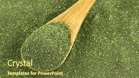  Presentation with japanese green tea - Presentation design featuring fine japanese green tea powder background and a tawny brown colored foreground