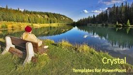  Presentation with canada - Cool new presentation theme with fine lake in mountains backdrop and a  colored foreground