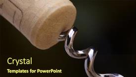  Presentation with cork - PPT theme enhanced with fine macro image of classic bottle cork background and a wine colored foreground