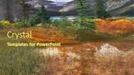  Presentation with canada - Cool new presentation with fine mountain resort in mountains of canada at lake backdrop and a tawny brown colored foreground