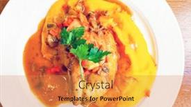  Presentation with pies - Beautiful slides featuring fine-pies-roasted-chicken-parmesan backdrop and a gold colored foreground