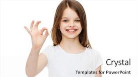  Presentation with blank - Beautiful presentation theme featuring fine print - happy people and gesture concept backdrop and a sky blue colored foreground