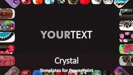  Presentation with nail art - PPT theme consisting of fine print - nail art handmade colorful nails background and a wine colored foreground