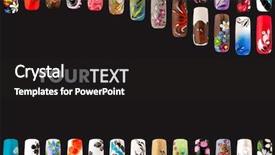  Presentation with nail art - Slide deck having fine print - nail art handmade colorful nails background and a dark gray colored foreground