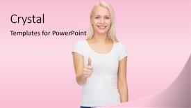  Presentation with t shirt on hanger design - Slides with fine print - t-shirt design and happy people background and a  colored foreground