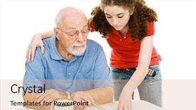  Presentation with teen girl - Theme consisting of fine print - teen girl helping her vision background and a lemonade colored foreground