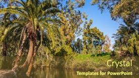  Presentation with winter river - Presentation featuring fine-winter-sunny-day-israel background and a tawny brown colored foreground