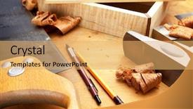  Presentation with wood - Colorful PPT layouts enhanced with fine wood working saw hand backdrop and a yellow colored foreground