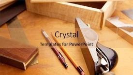  Presentation with wood - Audience pleasing presentation design consisting of fine wood working backdrop and a yellow colored foreground